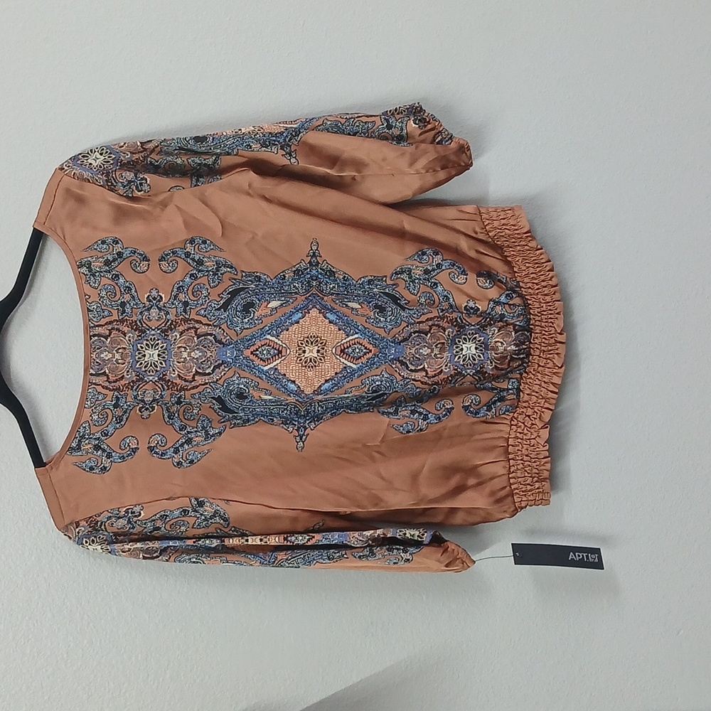 Nwt Apt. 9 Women's Brown Paisley Top Size Small Petite - Picture 7 of 7
